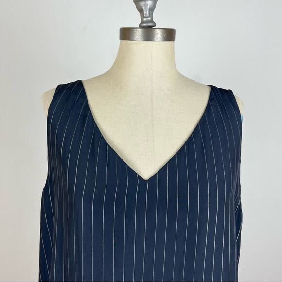 MELA PURDIE Blue Pin Stripe Tank Top Large - Picture 3 of 8